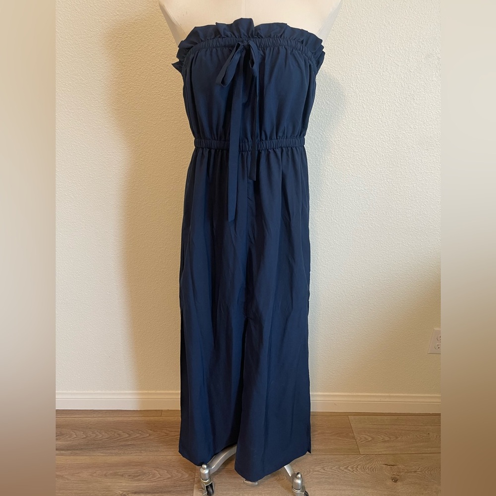 Blue strapless dress. Size Medium